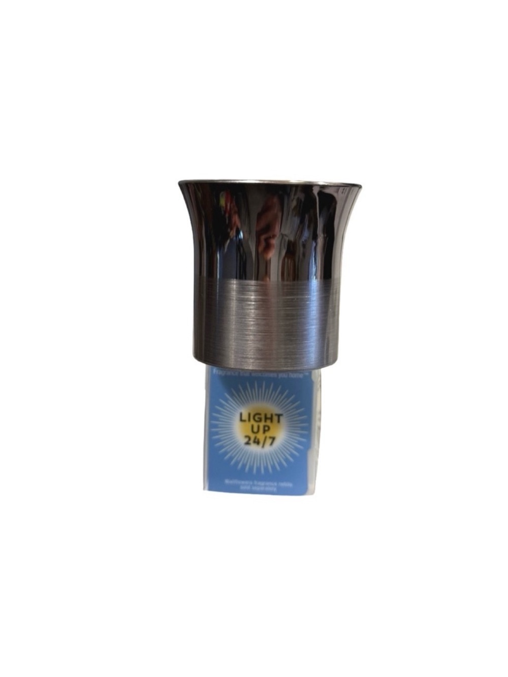 Brushed Silver Wallflower Fragrance Plug In with Light